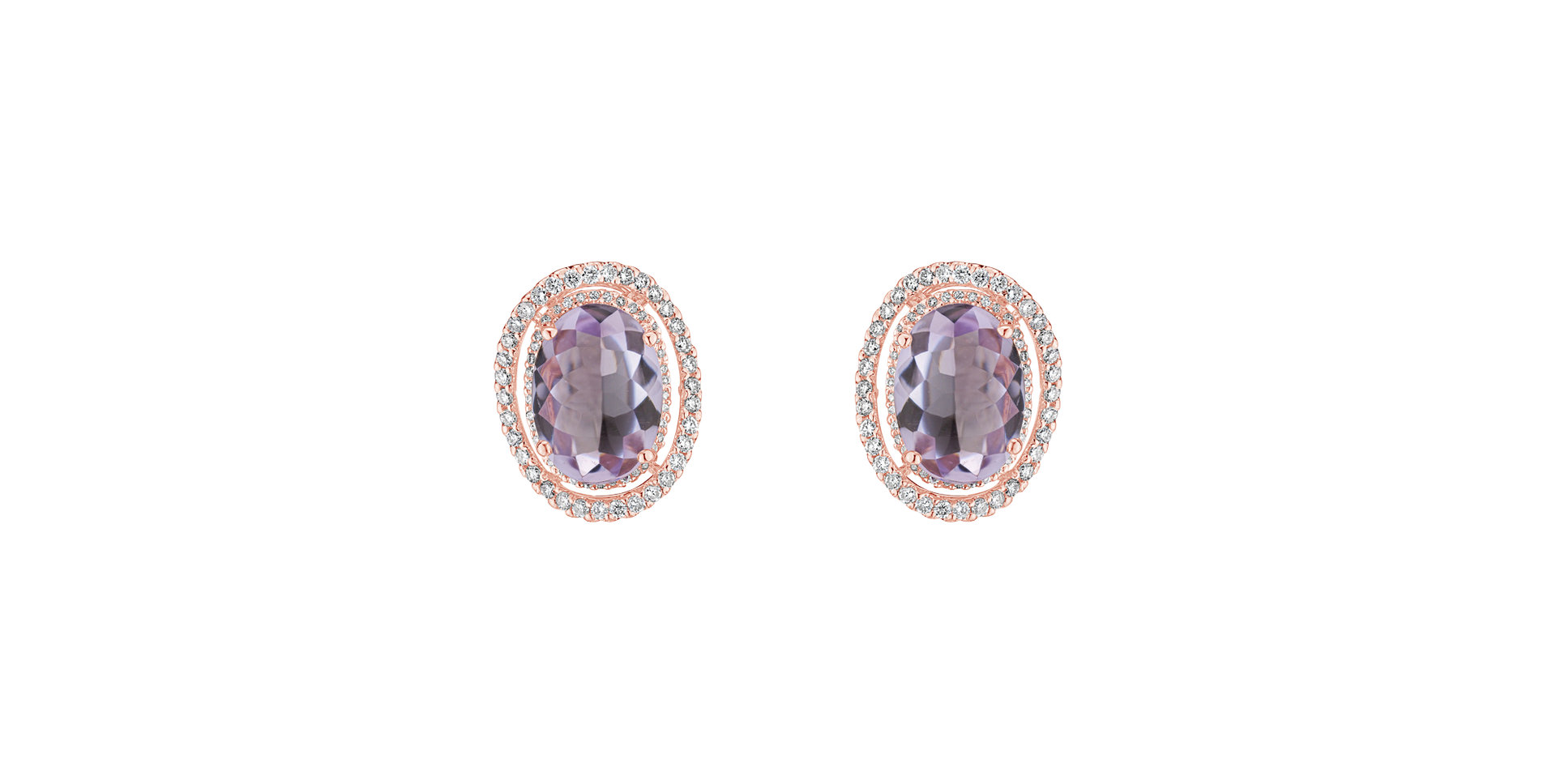 Náušnice s ametystom diamantmi Astero
