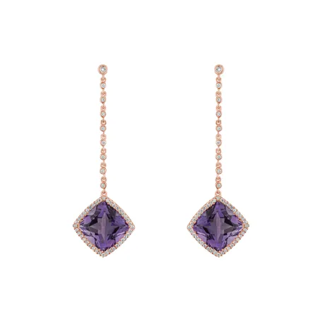 Náušnice s ametystom diamantmi Product License