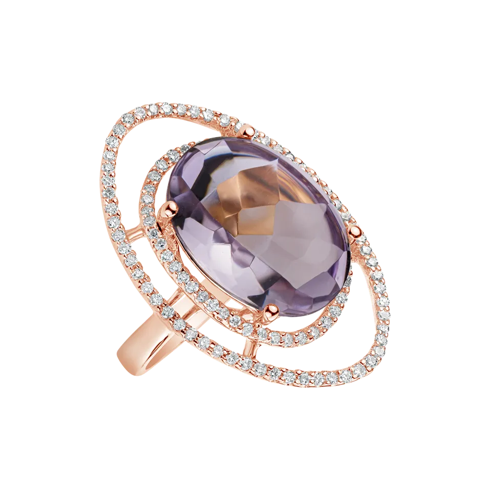 Prsteň s ametystom a diamantmi Master Mind