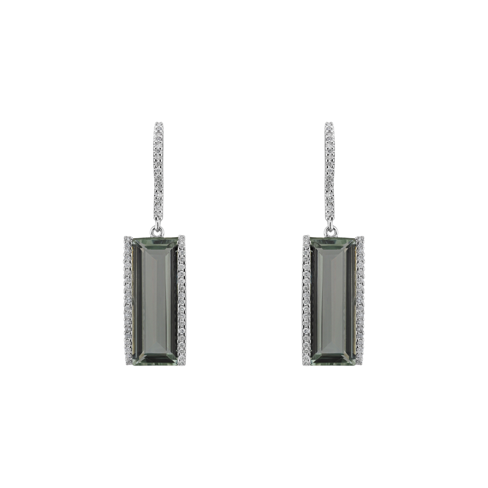 Náušnice s ametystom diamantmi Theophany