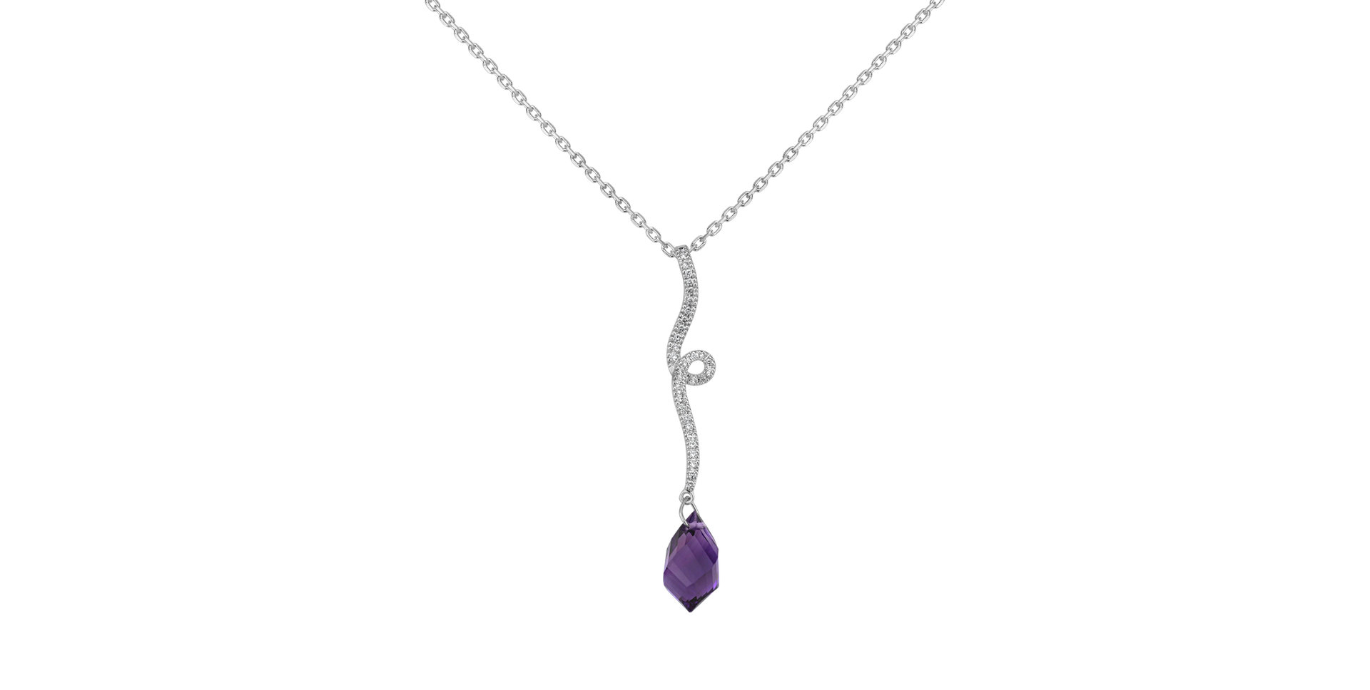 Přívěsok s ametystom a diamantmi Indulge Special