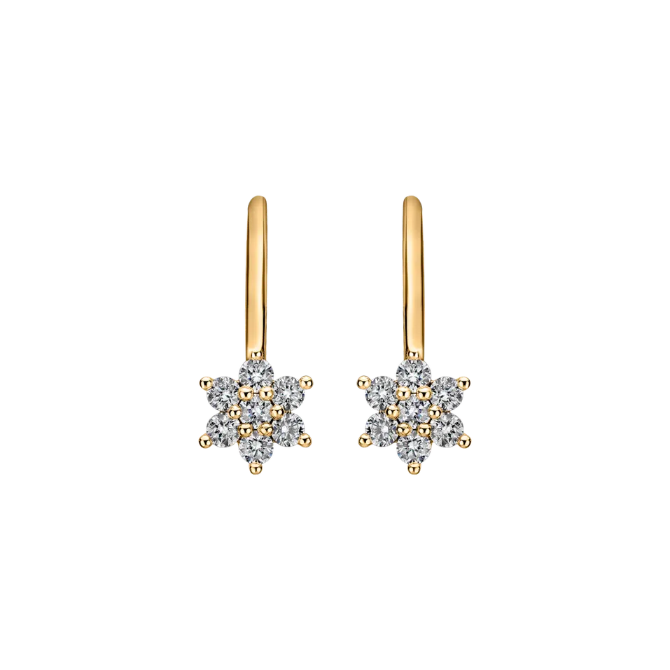 Náušnice s diamantmi Magic Snowflakes