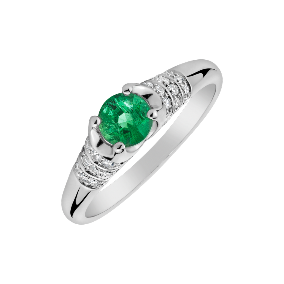 Prsteň so smaragdom a diamantmi Vibrant Spark