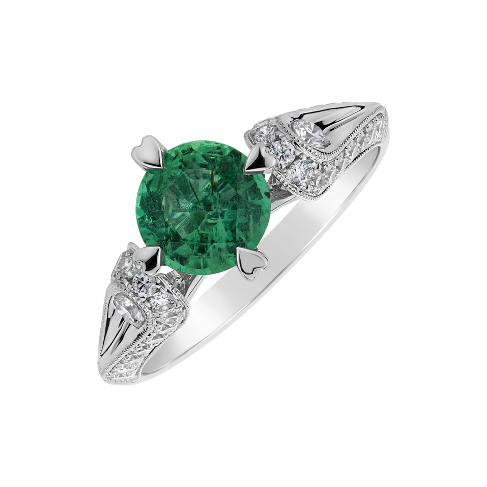 Prsteň so smaragdom a diamantmi Luxury of Clarity