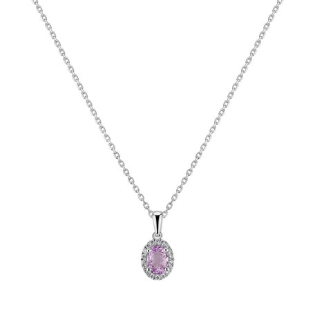 Přívěsok s kunzitom a diamantmi Princess Essence