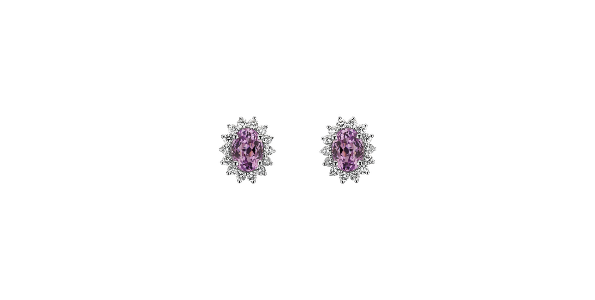 Náušnice s kunzitom a diamantmi Princess Sparkle