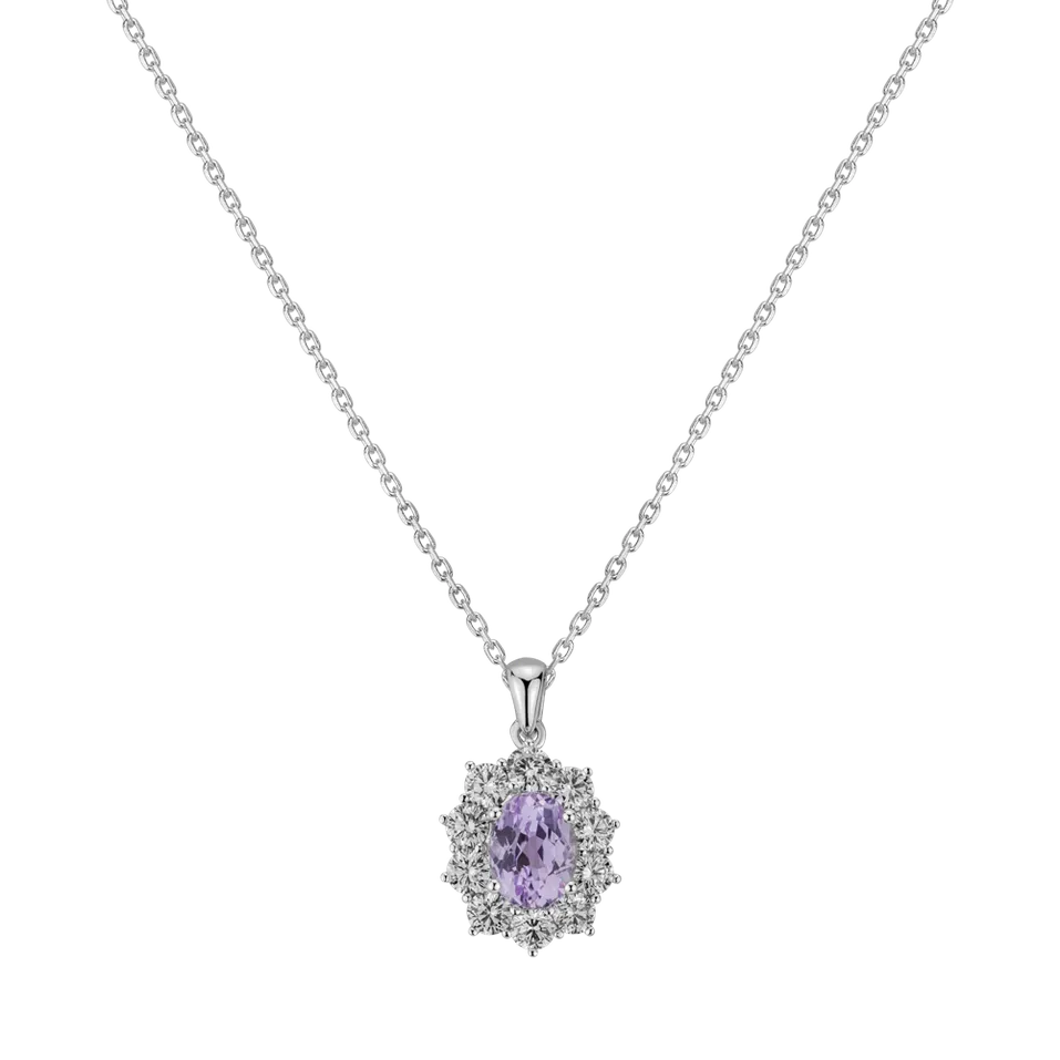 Přívěsok s kunzitom a diamantmi Goddess Elegance