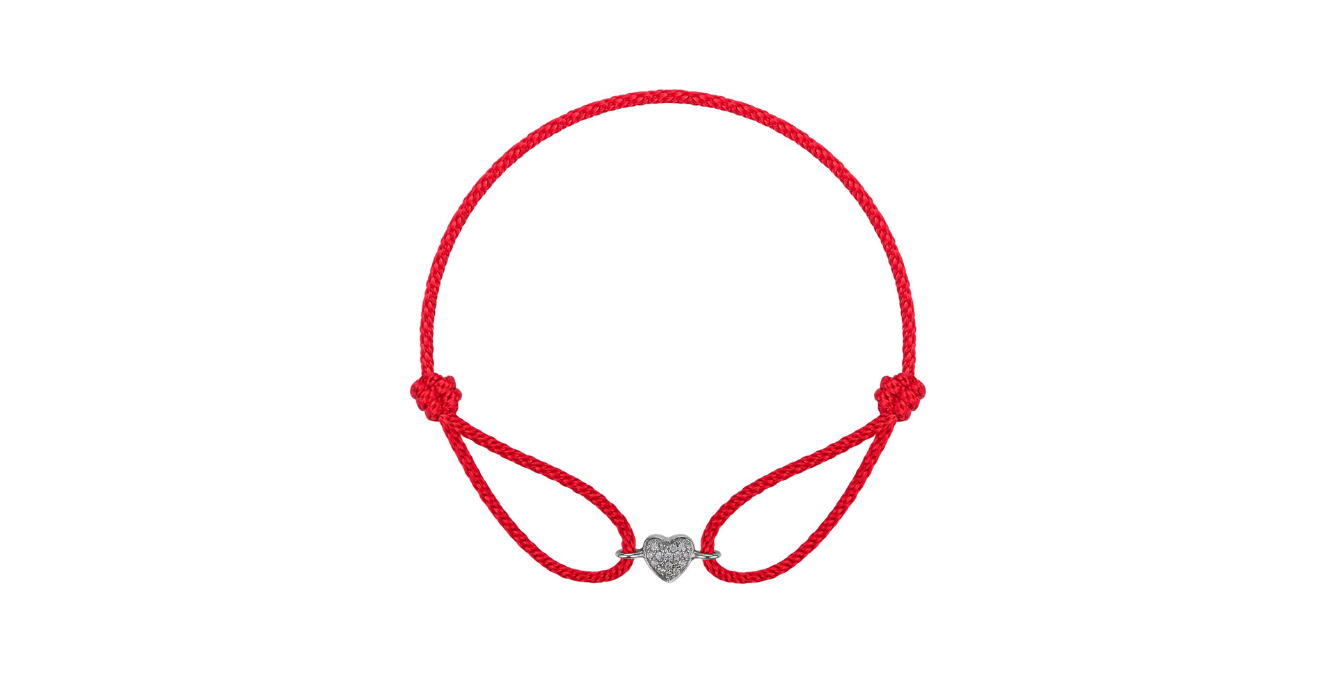 Diamantový náramok so šnúrkou Adorable Heart