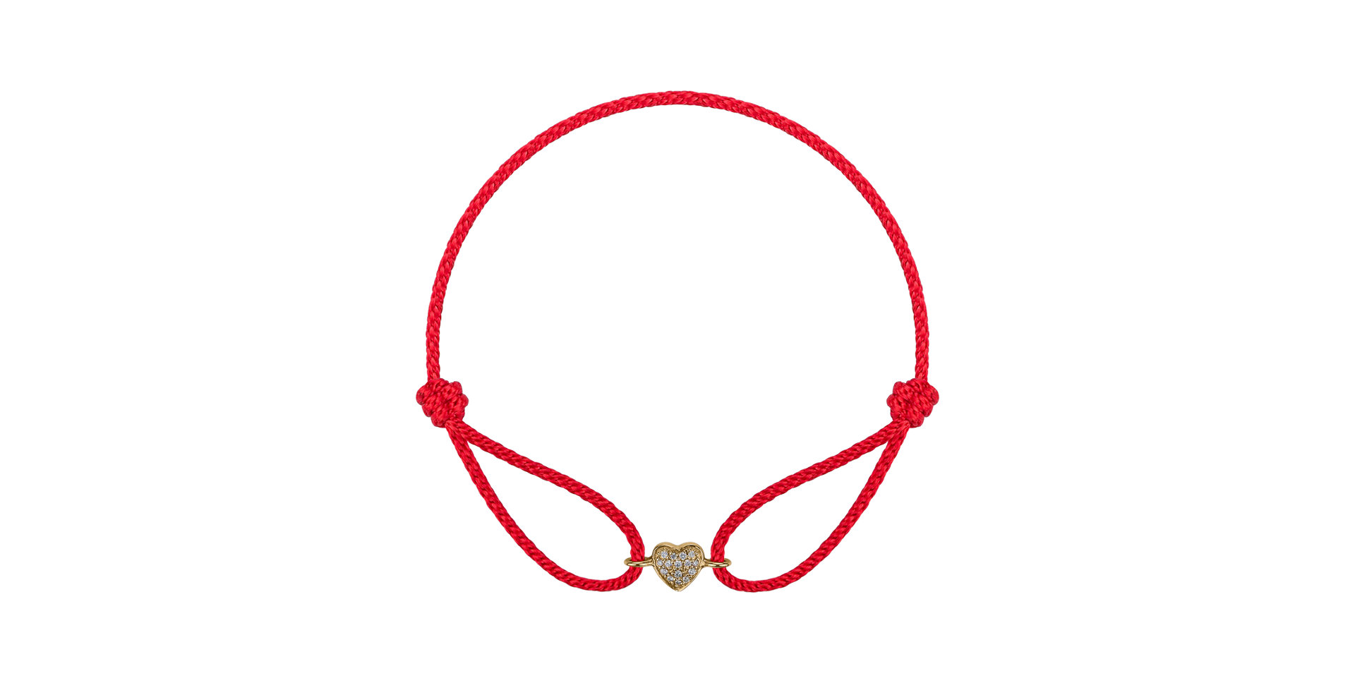 Diamantový náramok so šnúrkou Adorable Heart