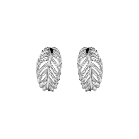 Náušnice s diamantmi Feather of Heaven