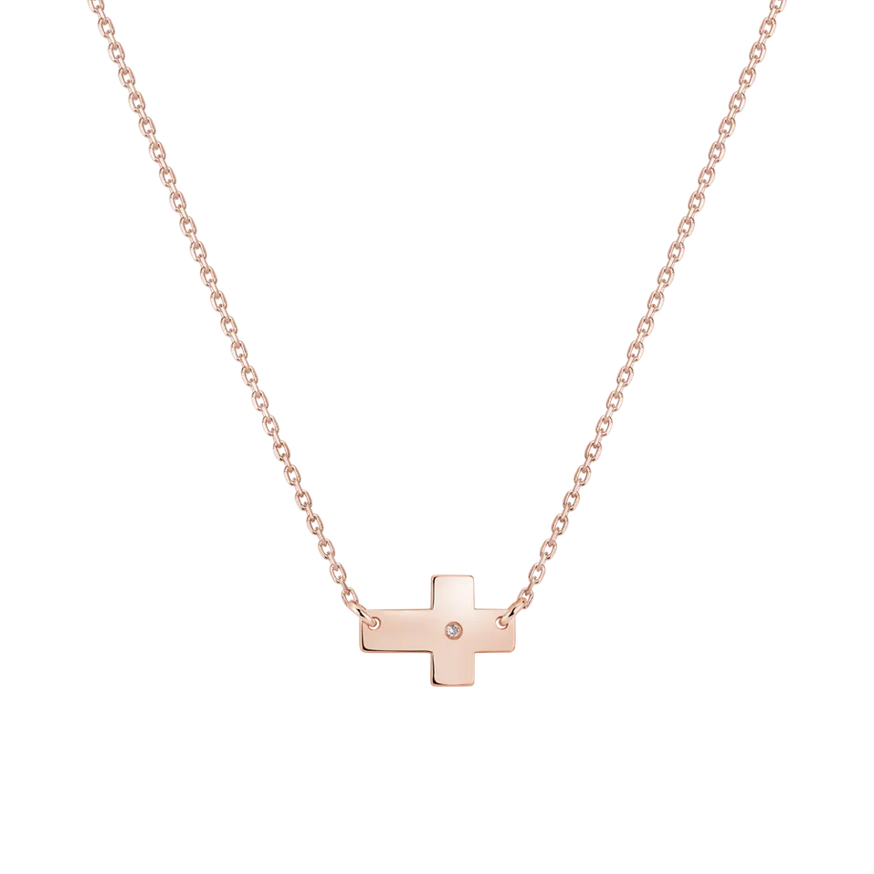 Náhrdelník s diamantom Cross of Determination