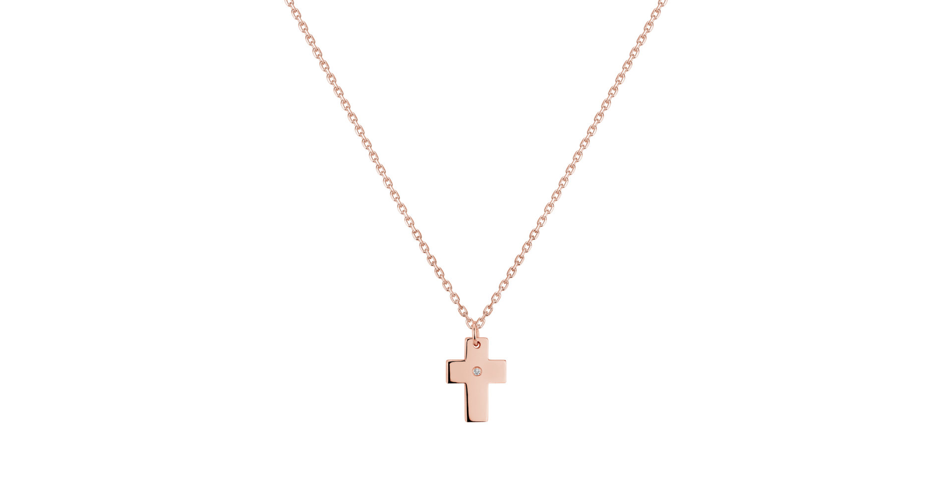 Náhrdelník s diamantom Cross of Romanticism