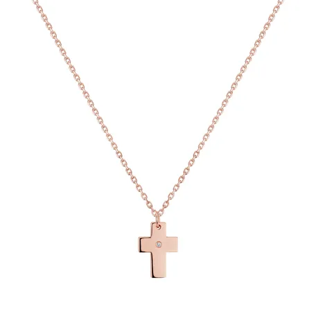 Náhrdelník s diamantom Cross of Romanticism