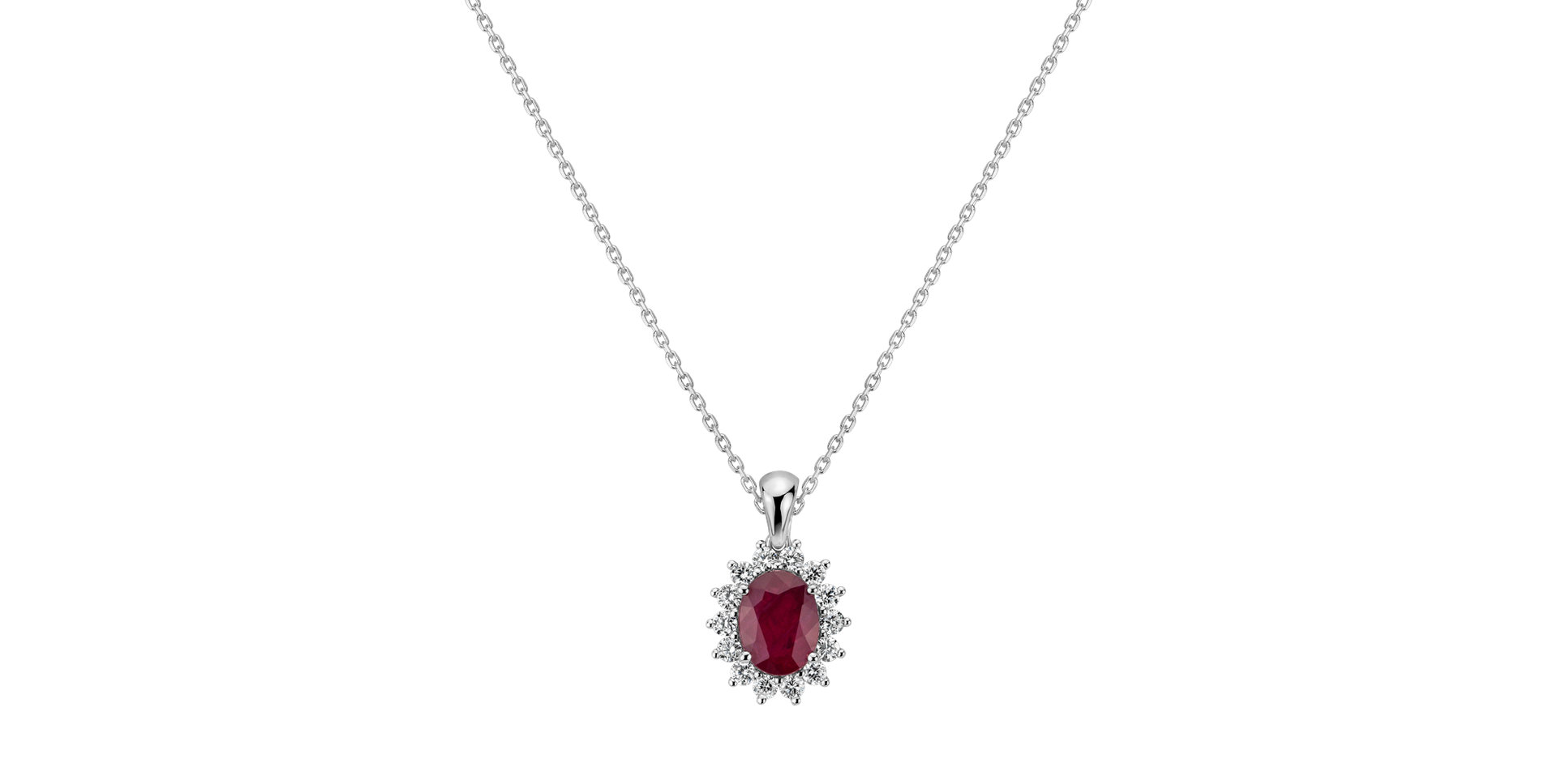 Přívěsok s rubínom a diamantmi Princess Sparkle