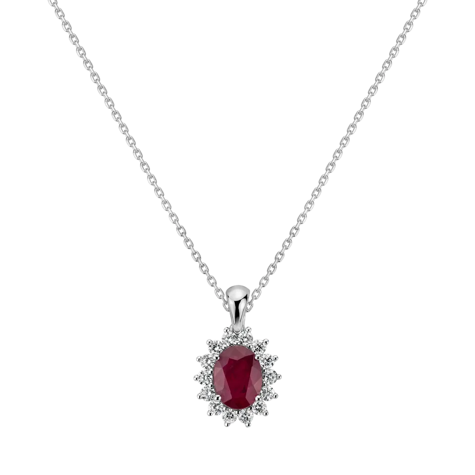 Přívěsok s rubínom a diamantmi Princess Sparkle