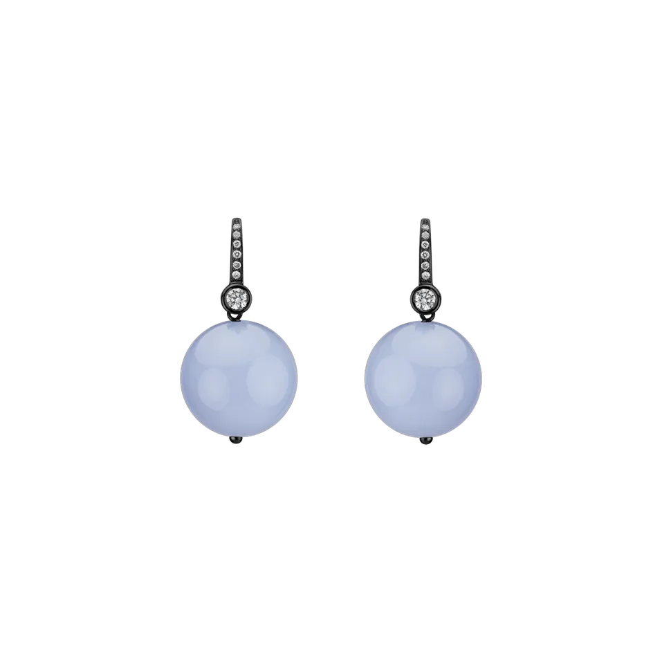 Náušnice s chalcedonom a diamantmi Jayla