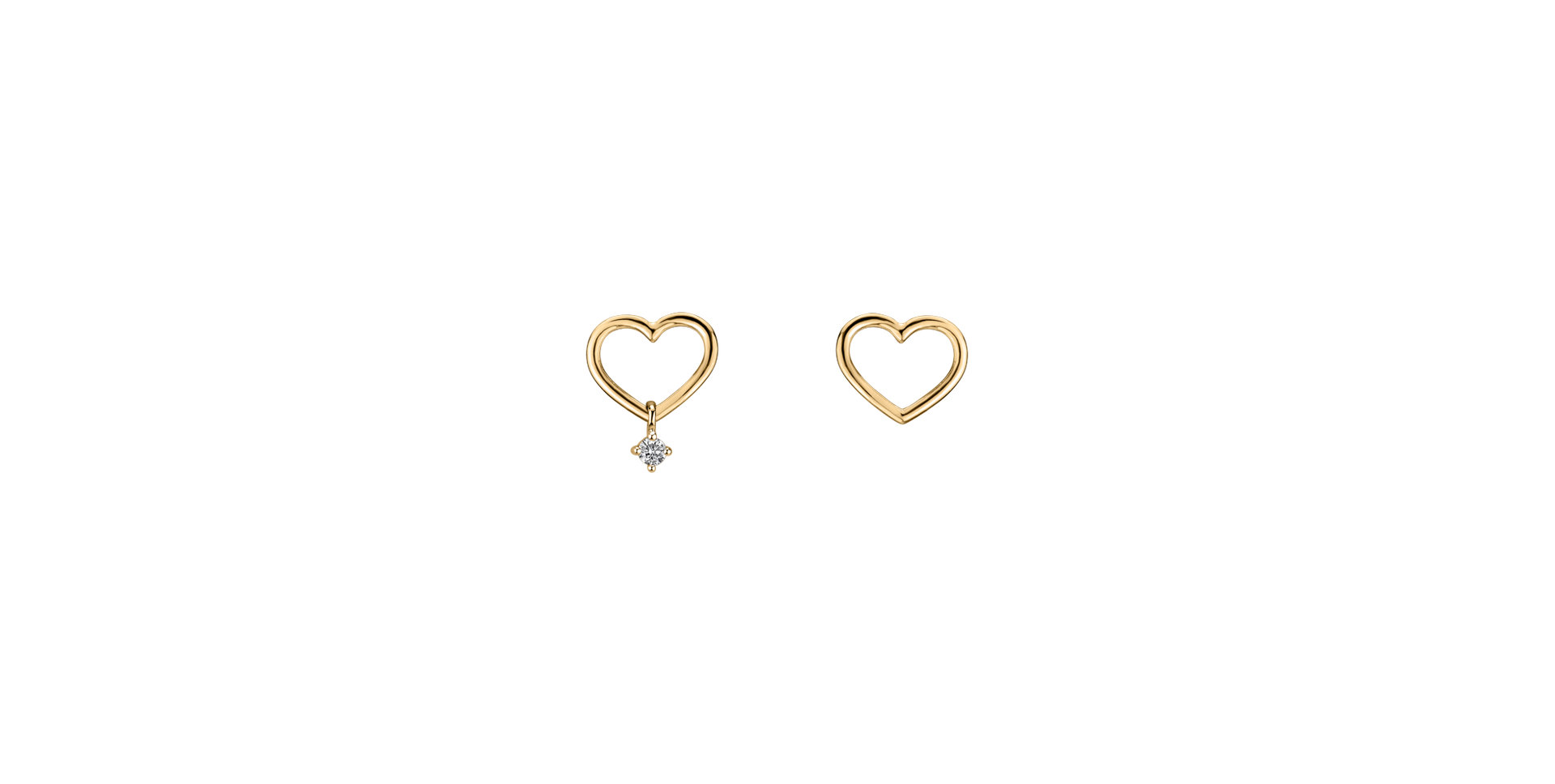 Náušnice s diamantom Heart Tear