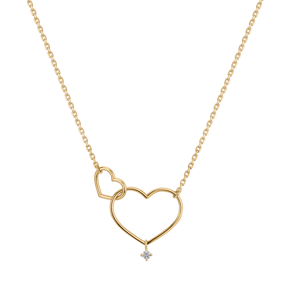 Náhrdelník s diamantom Double Love