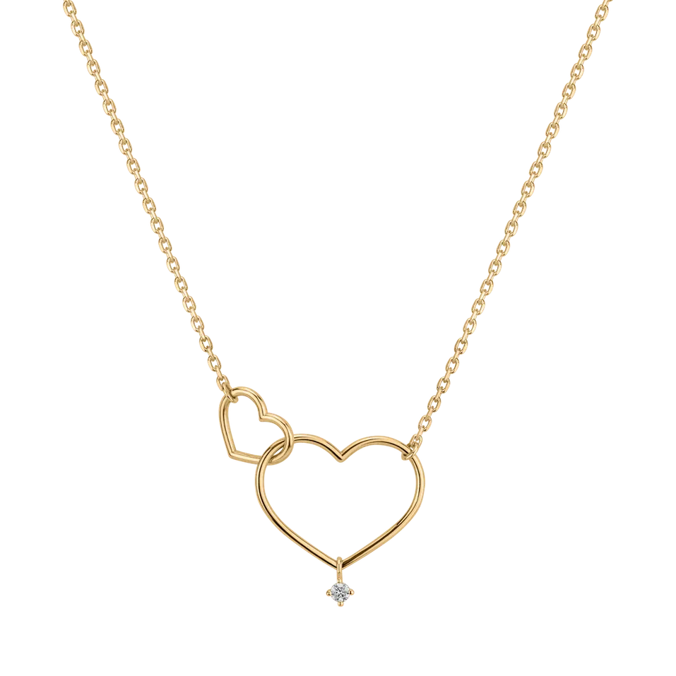 Náhrdelník s diamantom Double Love