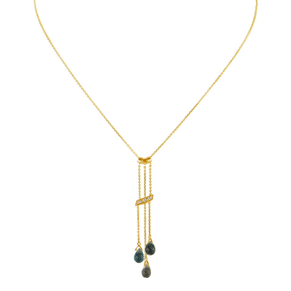 Náhrdelník s diamantmi a topásmi Elegant Harmony