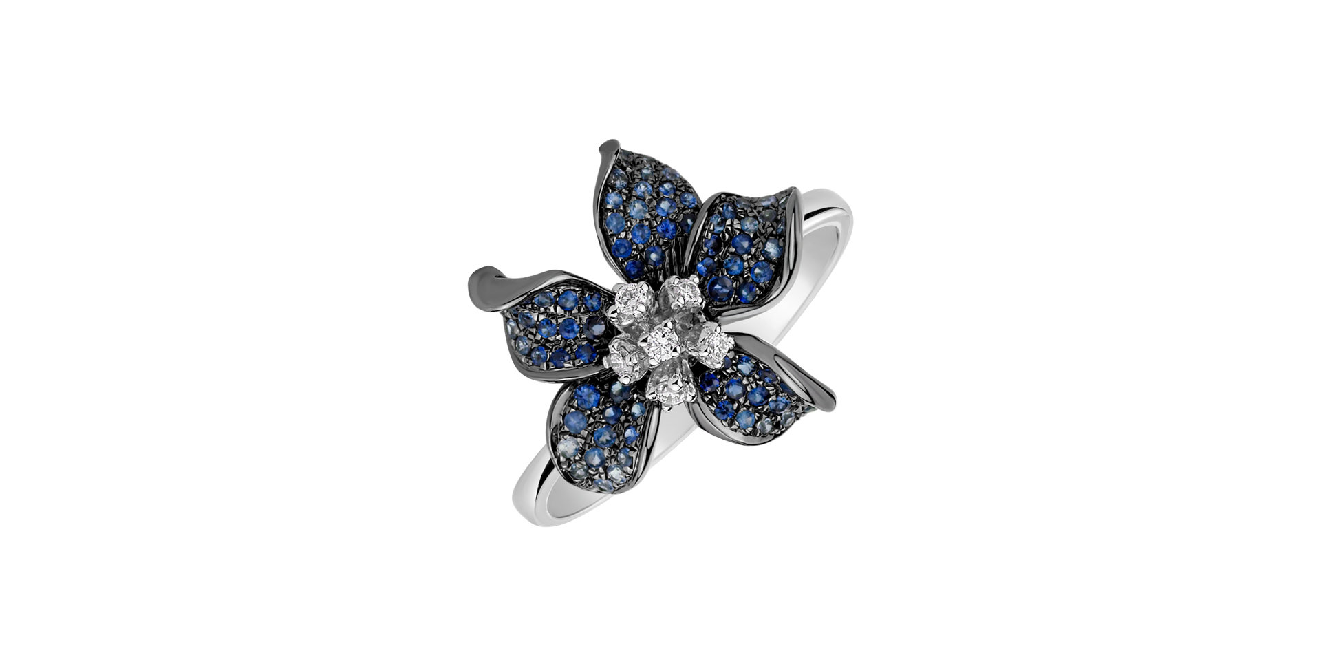 Prsteň s diamantmi a zafírmi Eilana