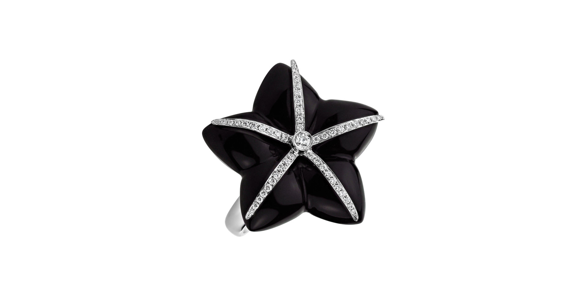 Prsteň s onyxom a diamantmi Dark Star