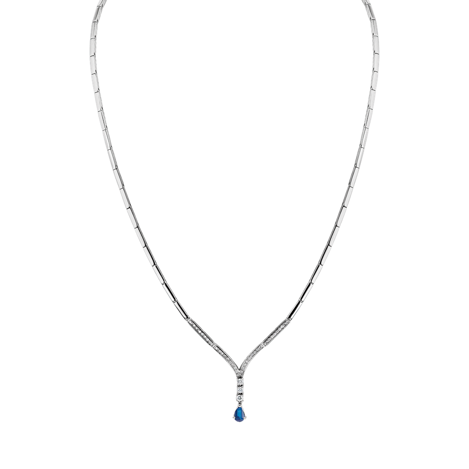 Náhrdelník so zafírom a diamantmi Adoration