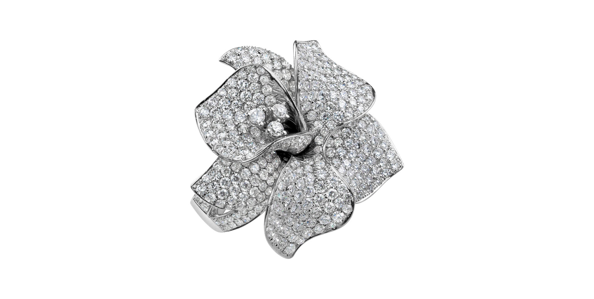 Prsteň s diamantmi Fantasy Flower