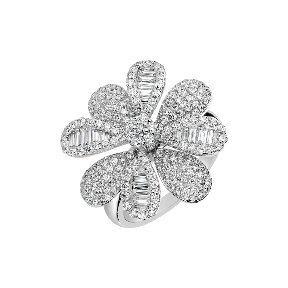 Prsteň s diamantmi Lucky Flower