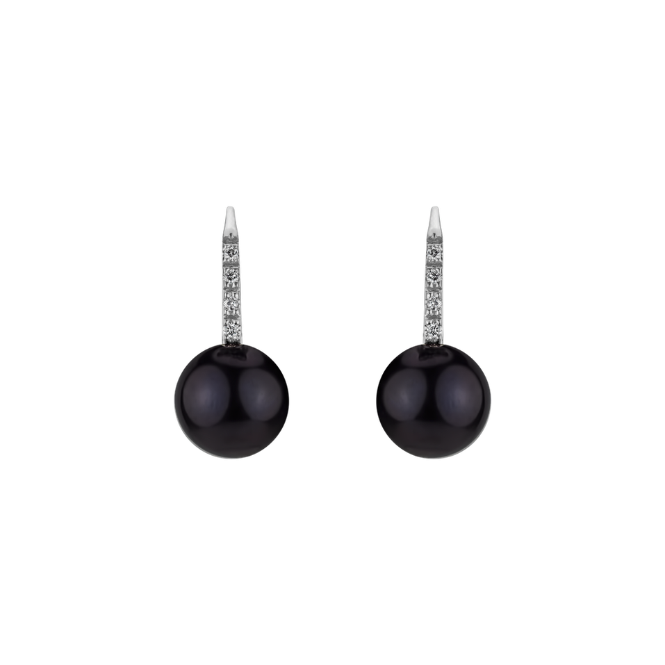 Náušnice s perlou a diamantmi Thyestes