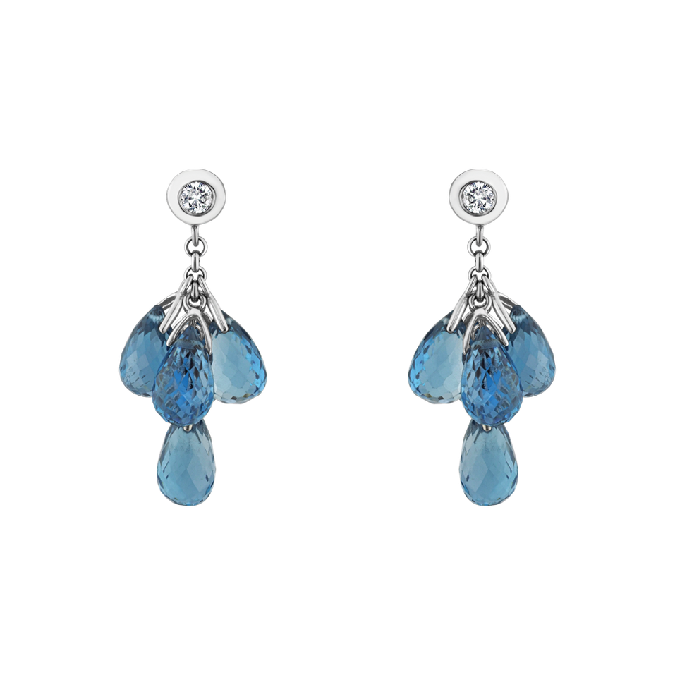 Náušnice s diamantom a topásmi Original Purpose