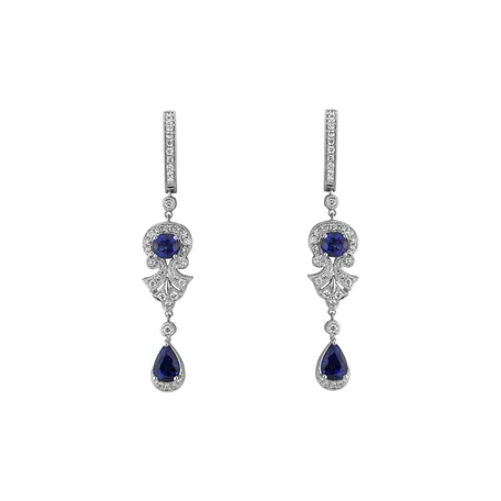 Náušnice so zafírom a diamantmi Sapphire lady