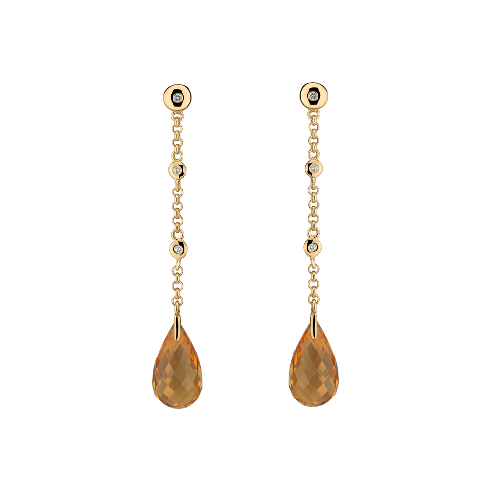 Náušnice s citrínom a diamantmi Magical Warlock