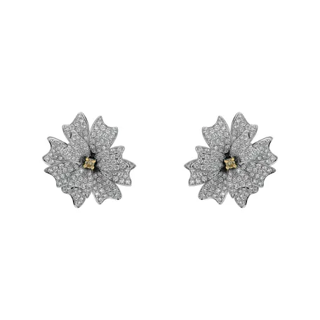 Náušnice s hnedými diamantmi Celestial Rose