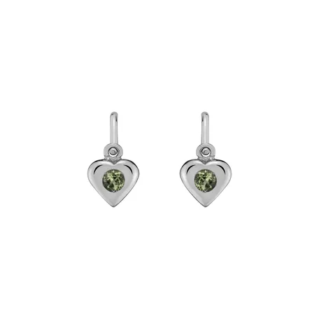 Detské náušnice s peridotom Eternal Love