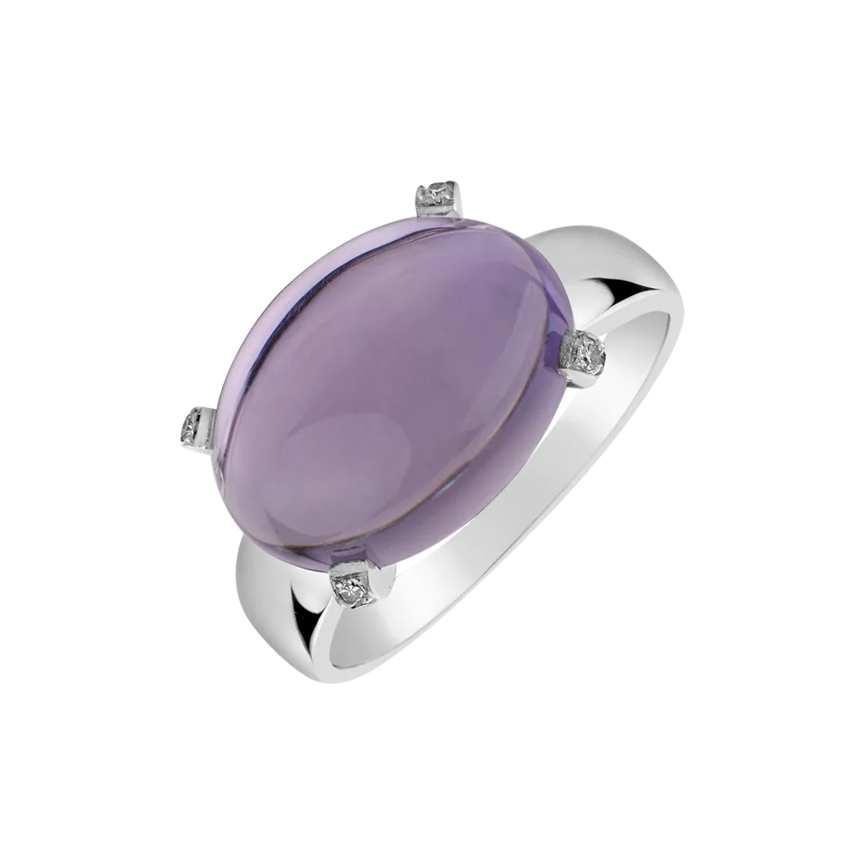 Prsteň s ametystom a diamantmi Vie Violette