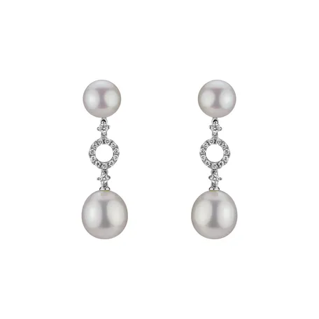 Náušnice s perlou a diamantmi Zarina Pearls