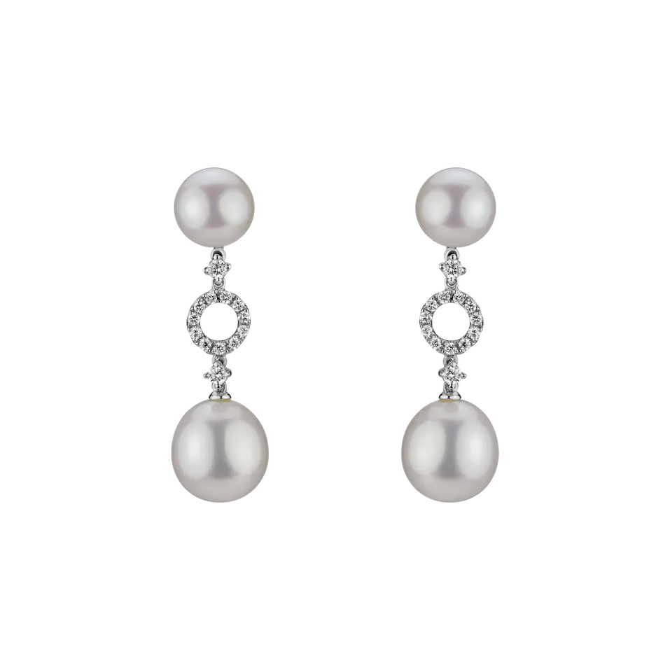 Náušnice s perlou a diamantmi Zarina Pearls