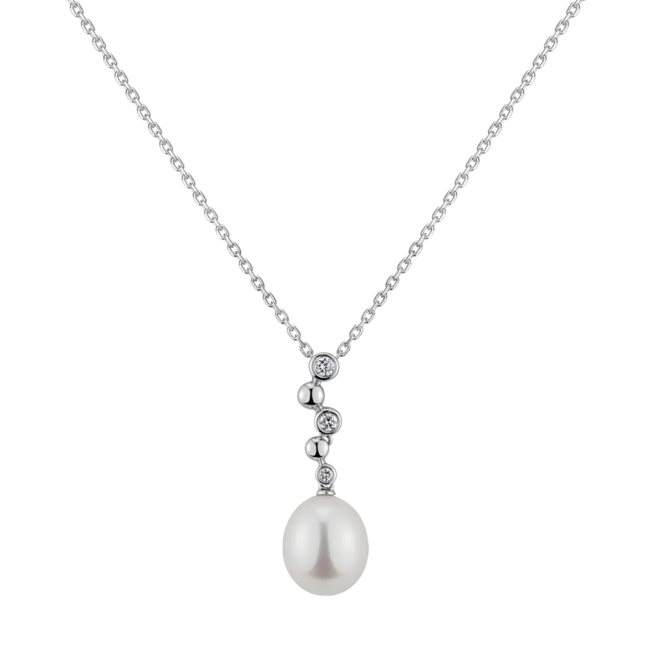 Přívěsok s perlou a diamantmi Pearl Royalty