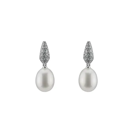 Náušnice s perlou a diamantmi Tatiana Pearls