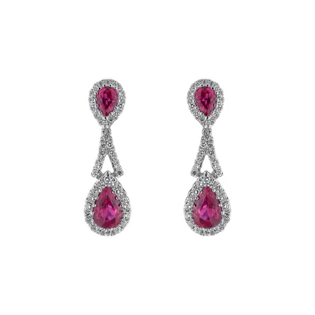 Náušnice s diamantmi a rubínmi Ruby Woman