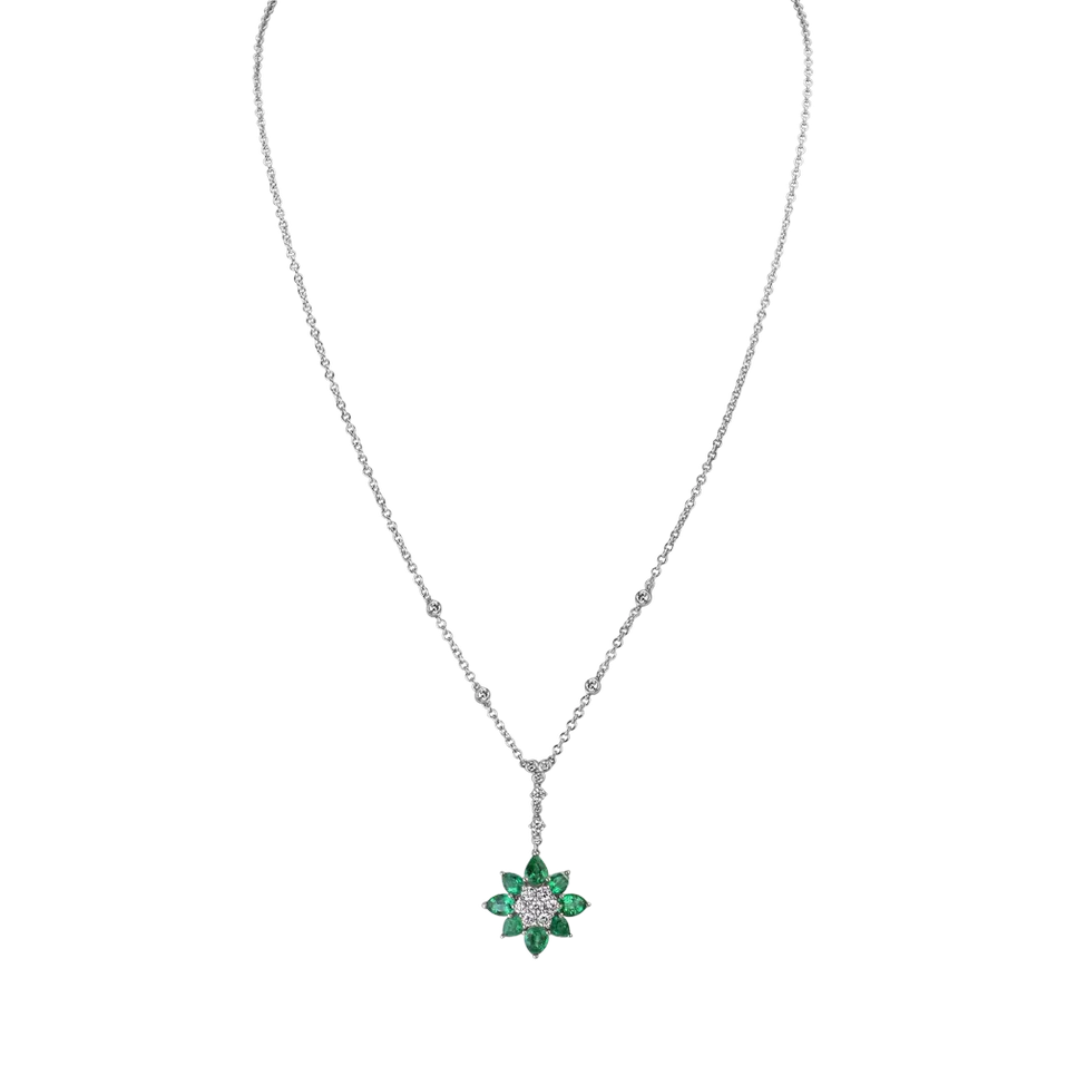 Náhrdelník s diamantmi a smaragdmi Ideal Charm