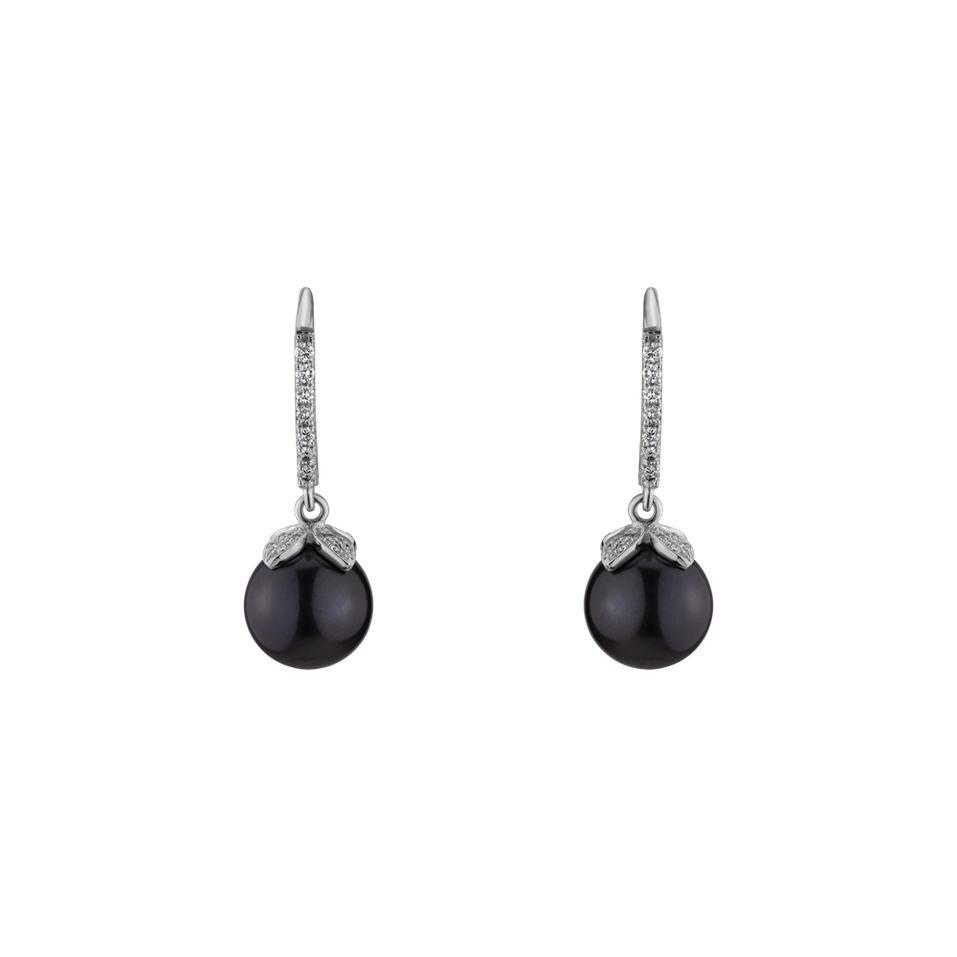 Náušnice s perlou a diamantmi Indescribable Pearls