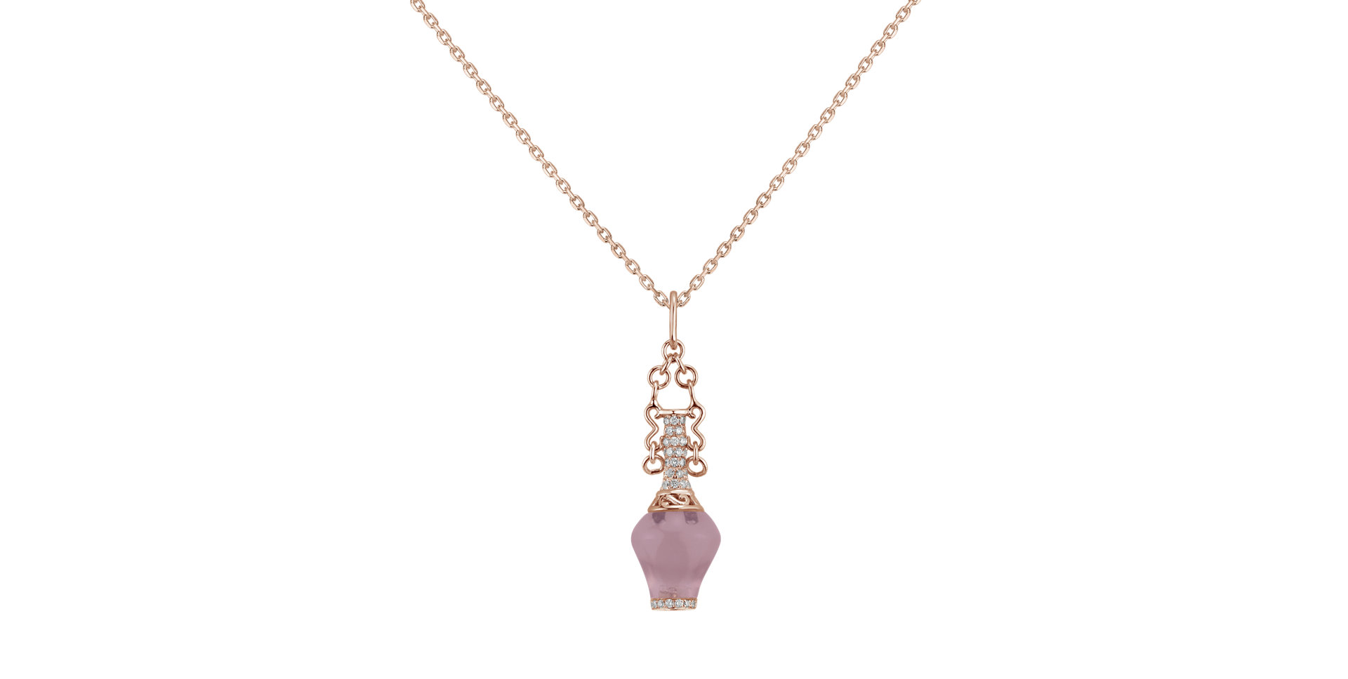 Přívěsok s ruženínom a diamantmi Abstracted Affinity