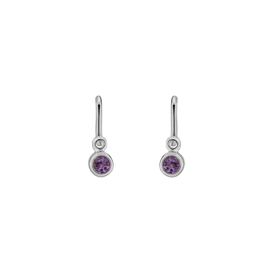 Detské náušnice s ametystom Little Gem