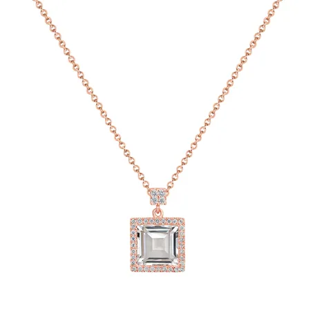 Přívěsok a řetízok s diamantmi a topásom Alvar