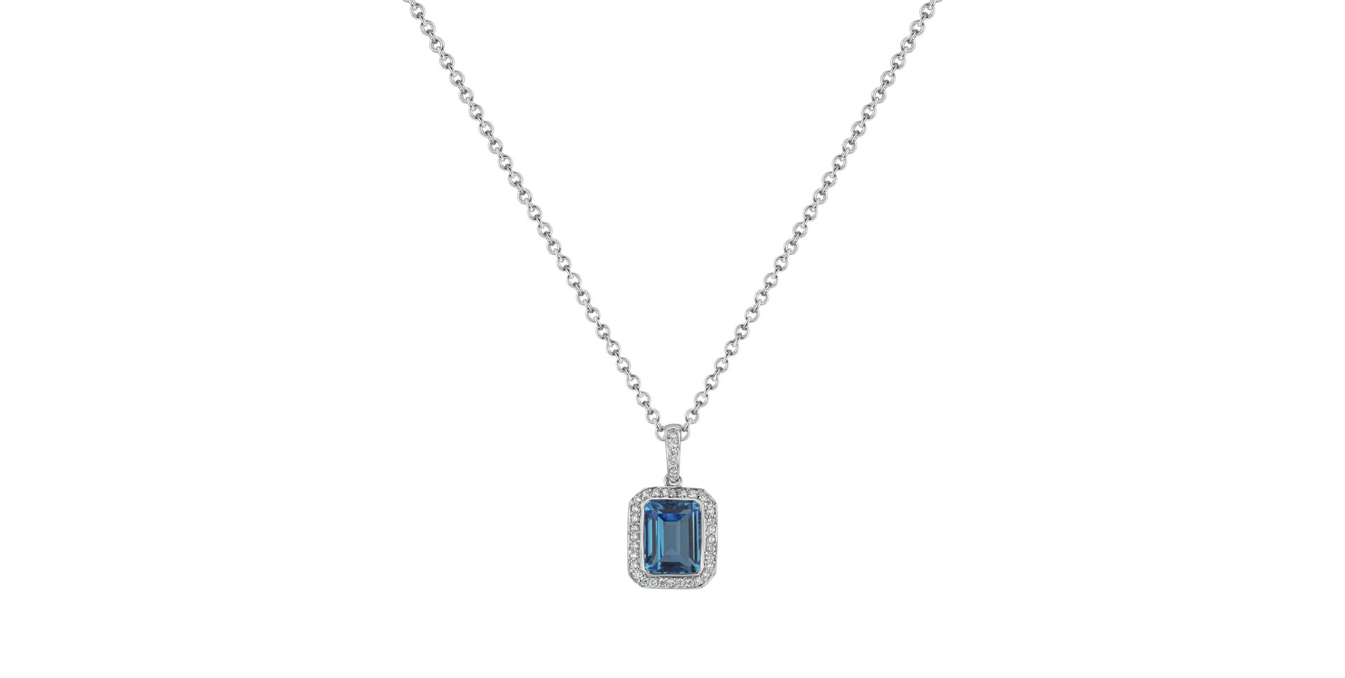 Přívěsok a řetízok s diamantmi a topásom Étrange
