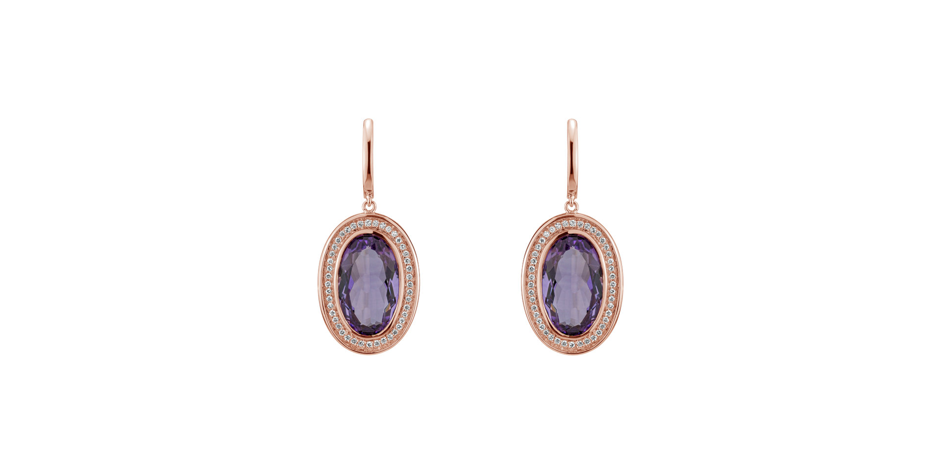 Náušnice s ametystom diamantmi Melissa