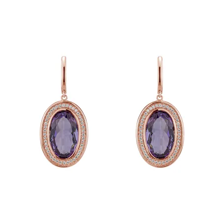 Náušnice s ametystom diamantmi Melissa