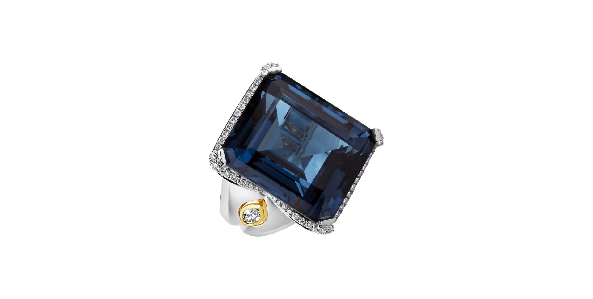 Prsteň s topásom a diamantmi Blue Rhapsody
